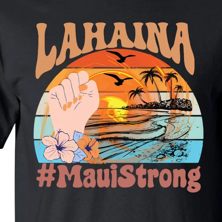 Maui Strong Lahaina Banyan Tree Maui Hawaii Shoreline Tall T-Shirt