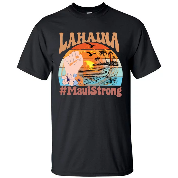 Maui Strong Lahaina Banyan Tree Maui Hawaii Shoreline Tall T-Shirt