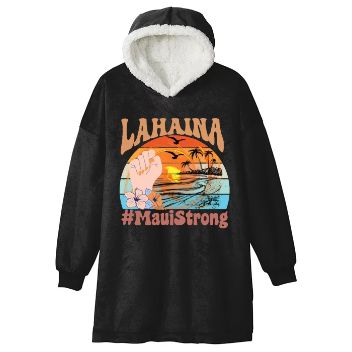 Maui Strong Lahaina Banyan Tree Maui Hawaii Shoreline Hooded Wearable Blanket