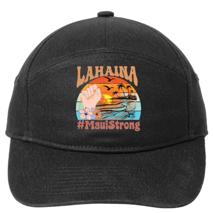 Maui Strong Lahaina Banyan Tree Maui Hawaii Shoreline 7-Panel Snapback Hat