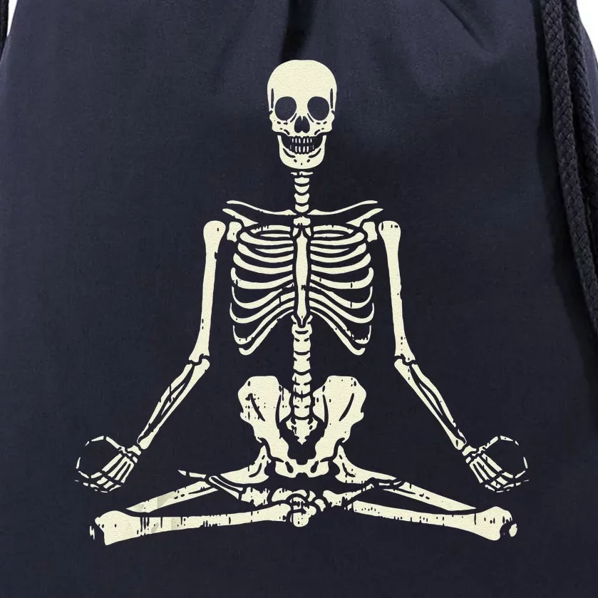 Meditating Skeleton Lotus Yoga Zen Balance Halloween Costume Funny Drawstring Bag