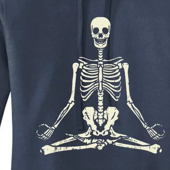 Meditating Skeleton Lotus Yoga Zen Balance Halloween Costume Funny Women's Pullover Hoodie