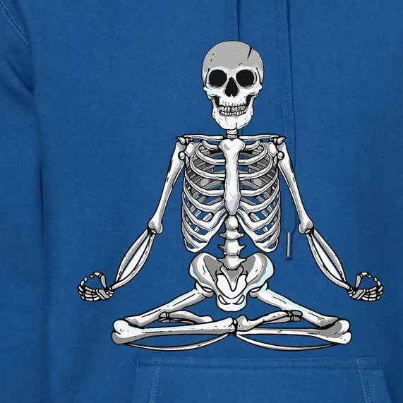 Meditating Skeleton Lotus Yoga Zen Balance Halloween Costume Premium Hoodie