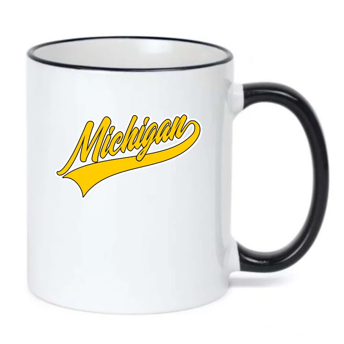 Michigan Script Logo Black Color Changing Mug