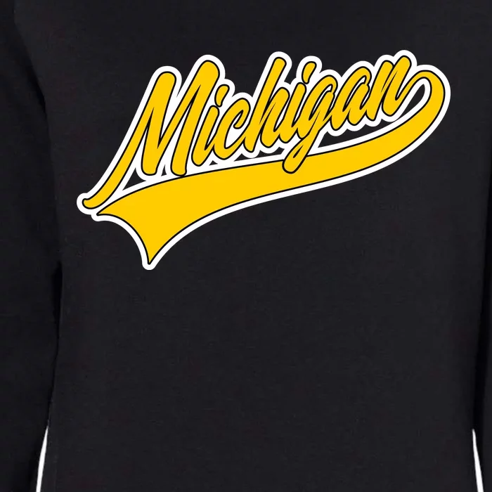 Michigan Script Logo Womens California Wash Sweatshirt