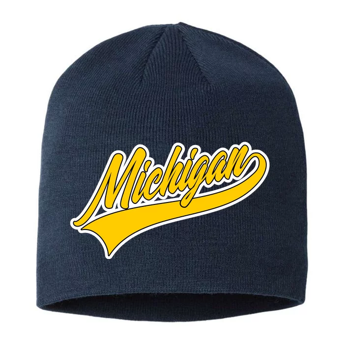 Michigan Script Logo 8 1/2in Sustainable Knit Beanie