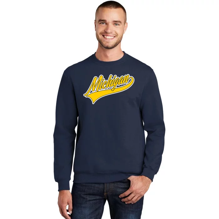 Michigan Script Logo Tall Sweatshirt