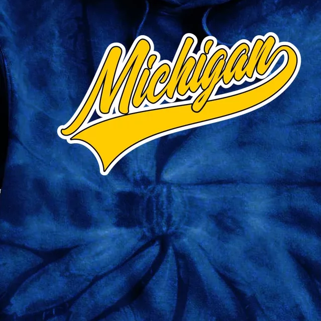 Michigan Script Logo Tie Dye Hoodie