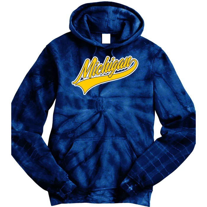 Michigan Script Logo Tie Dye Hoodie