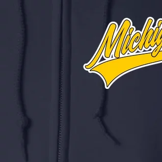 Michigan Script Logo Full Zip Hoodie