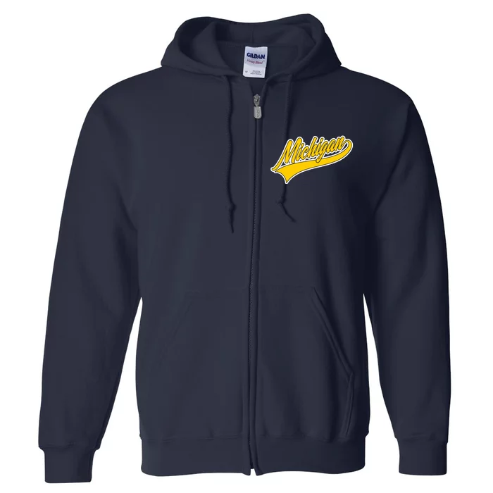 Michigan Script Logo Full Zip Hoodie