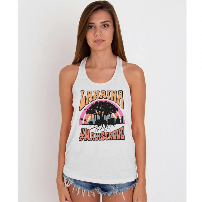 Maui Strong Lahaina Banyan Tree Women's Knotted Racerback Tank