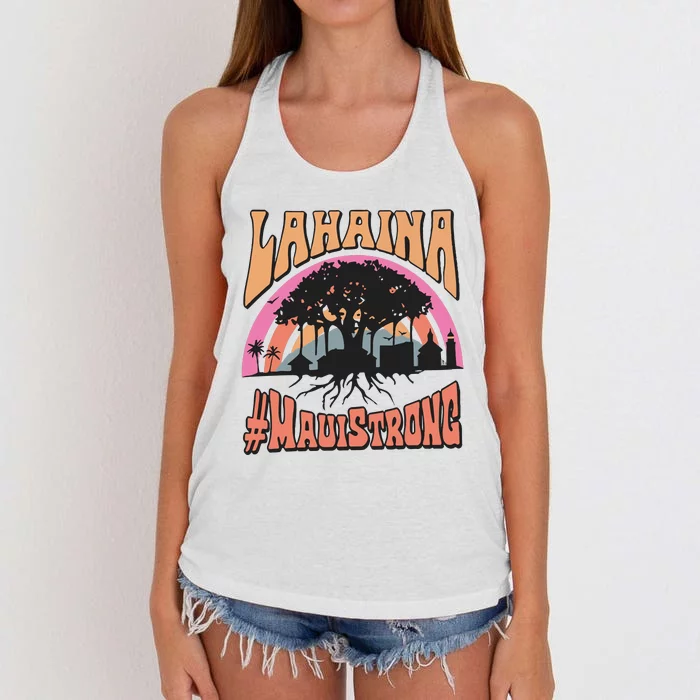 Maui Strong Lahaina Banyan Tree Women's Knotted Racerback Tank