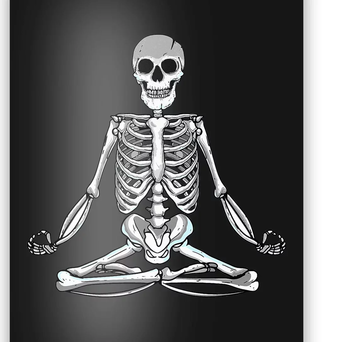 Meditating Skeleton Lotus Yoga Zen Balance Halloween Costume Poster