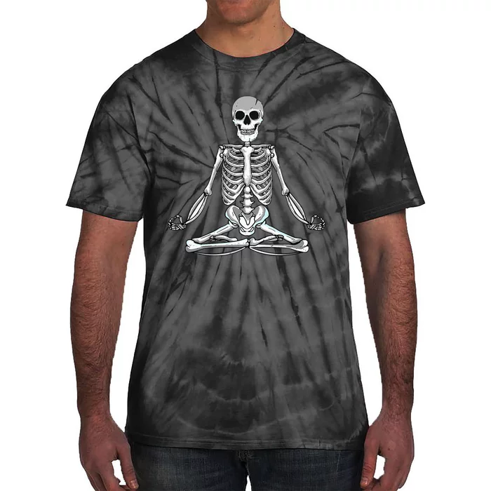 Meditating Skeleton Lotus Yoga Zen Balance Halloween Costume Tie-Dye T-Shirt