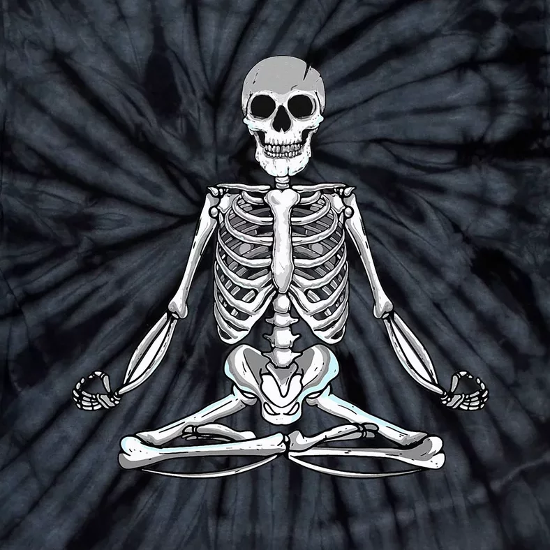 Meditating Skeleton Lotus Yoga Zen Balance Halloween Costume Tie-Dye T-Shirt