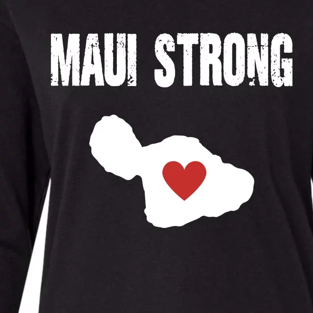 Maui Strong Love Hawaii Womens Cotton Relaxed Long Sleeve T-Shirt