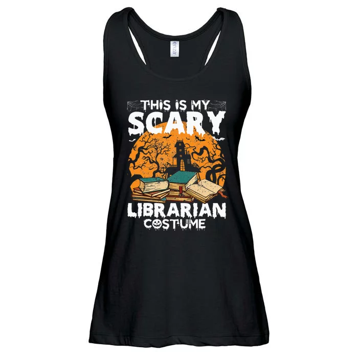 My Scary Librarian Costume Bookworm Book Halloween Ladies Essential Flowy Tank