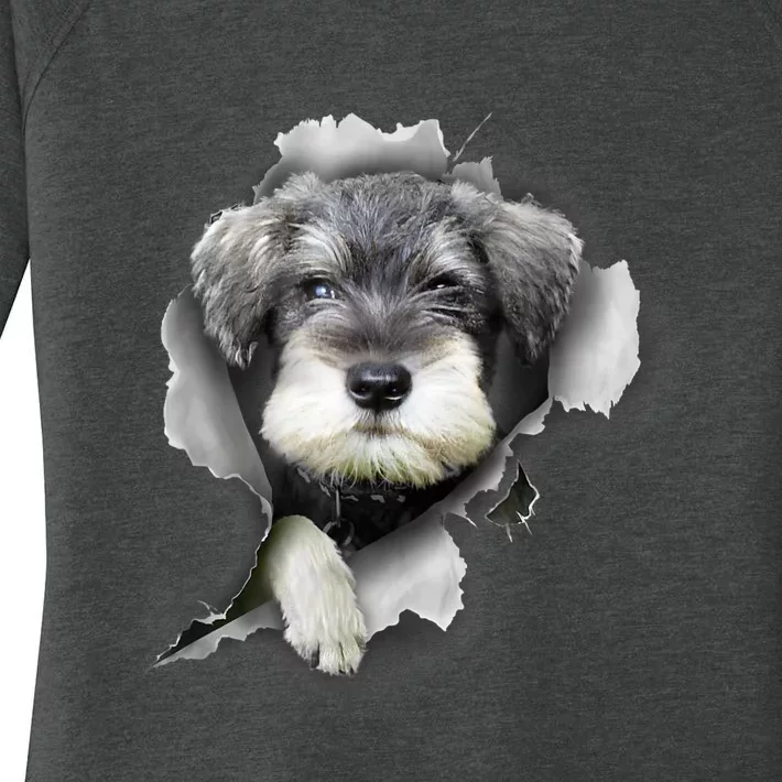 Mini Schnauzer Miniature Schnauzer Funny Schnauzer Women's Perfect Tri Tunic Long Sleeve Shirt