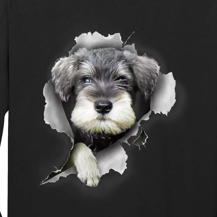 Mini Schnauzer Miniature Schnauzer Funny Schnauzer Tall Long Sleeve T-Shirt