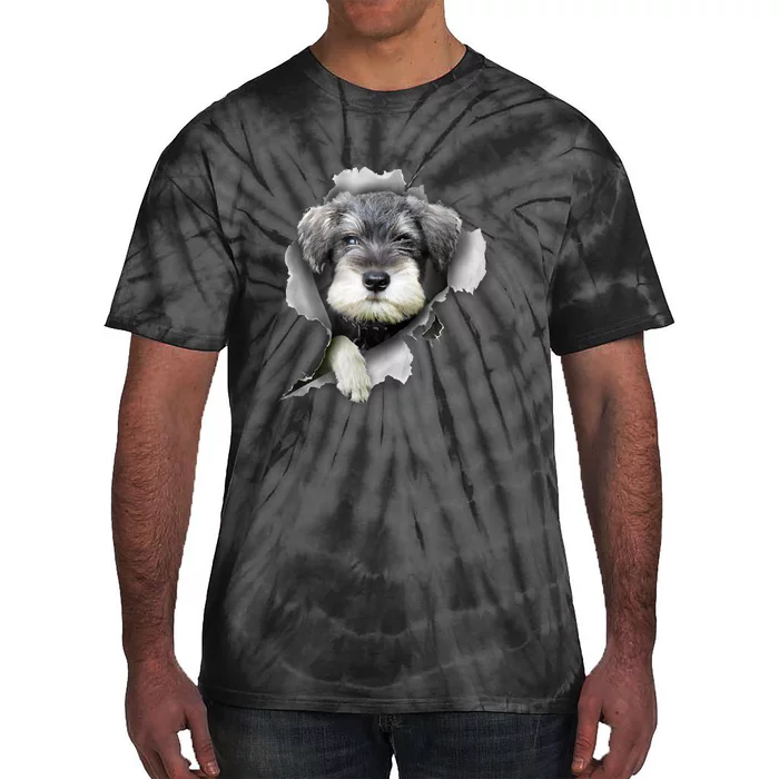 Mini Schnauzer Miniature Schnauzer Funny Schnauzer Tie-Dye T-Shirt