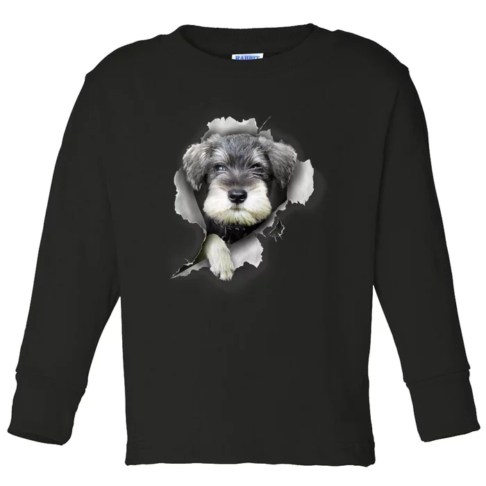 Mini Schnauzer Miniature Schnauzer Funny Schnauzer Toddler Long Sleeve Shirt