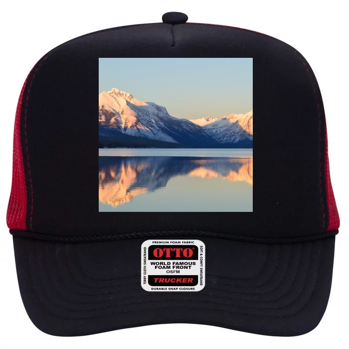 Mountains Sublimaiton High Crown Mesh Trucker Hat