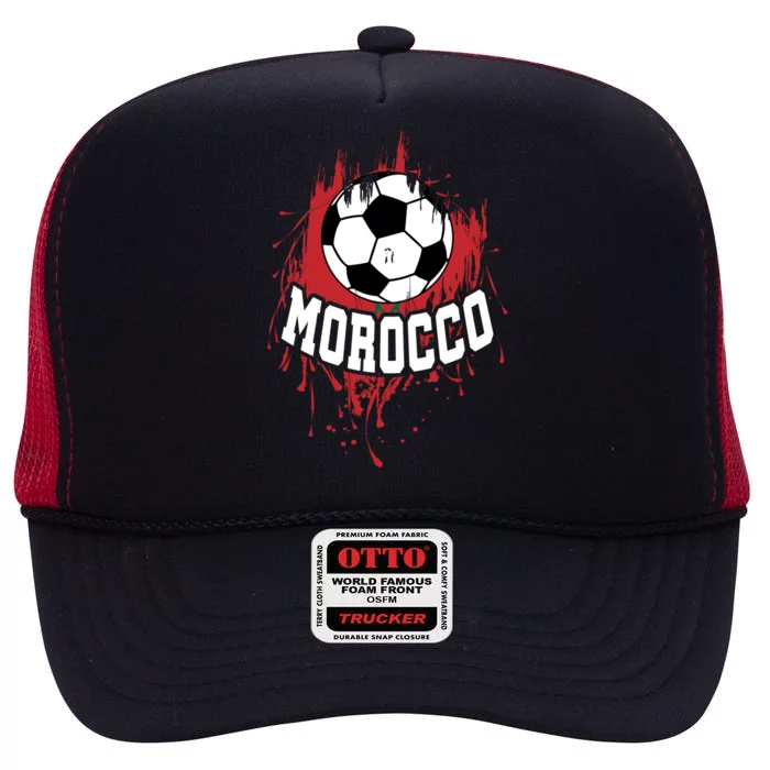 Morocco Soccer Moroccan Football Morocco Futbol Cute Gift High Crown Mesh Trucker Hat