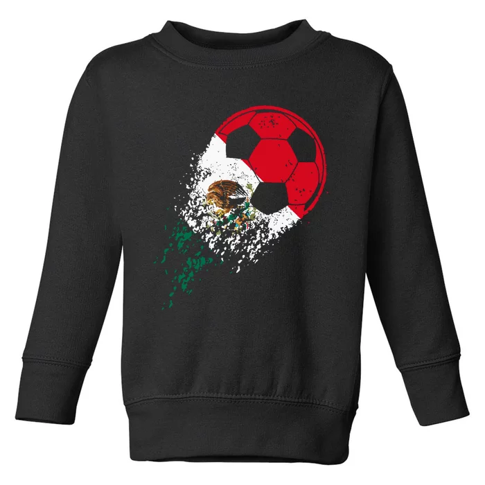 Mexico Soccer Mexican Flag Pride Soccer Player Toddler Sweatshirt