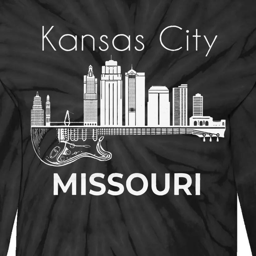 Missouri Souvenir Music Guitar Souvenir Kansas City Tie-Dye Long Sleeve Shirt