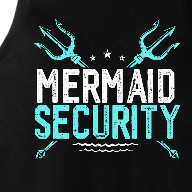 Mermaid Security Mermaid Dad Birthday Merdad Ladies Tri-Blend Wicking Tank