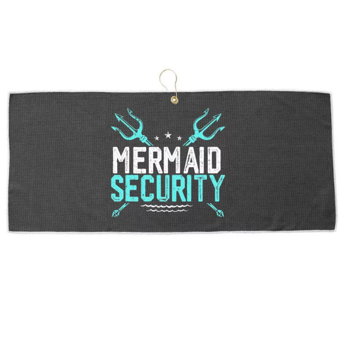 Mermaid Security Mermaid Dad Birthday Merdad Large Microfiber Waffle Golf Towel