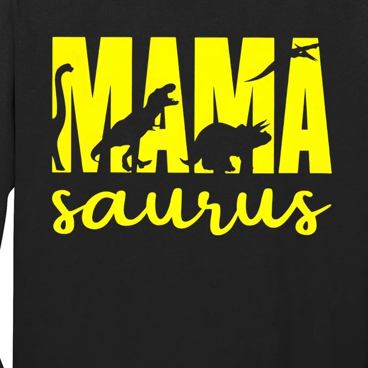 Mama Saurus Mom Life Dinosaur Family Long Sleeve Shirt