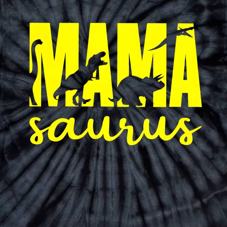 Mama Saurus Mom Life Dinosaur Family Tie-Dye T-Shirt