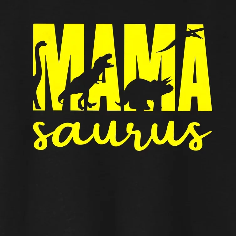 Mama Saurus Mom Life Dinosaur Family Women's Crop Top Tee