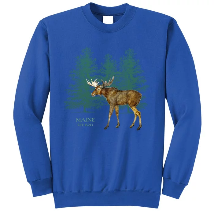 Maine State Moose Lovers Trees Vintagelook Souvenir Gift Tall Sweatshirt