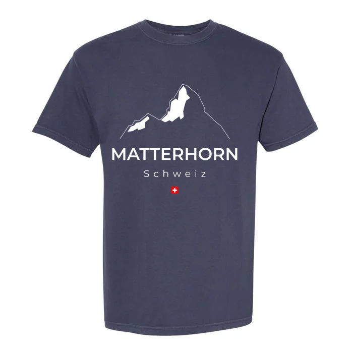 Matterhorn Switzerland Mountains Rockclimbing Hiking Garment-Dyed Heavyweight T-Shirt