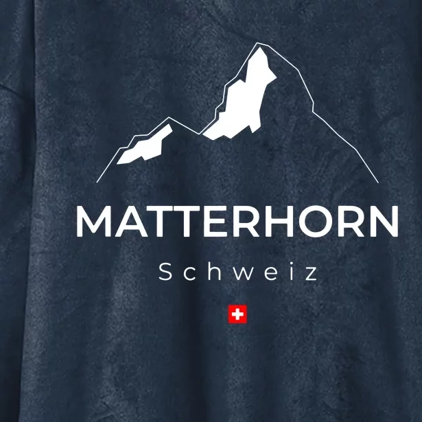 Matterhorn Switzerland Mountains Rockclimbing Hiking Hooded Wearable Blanket