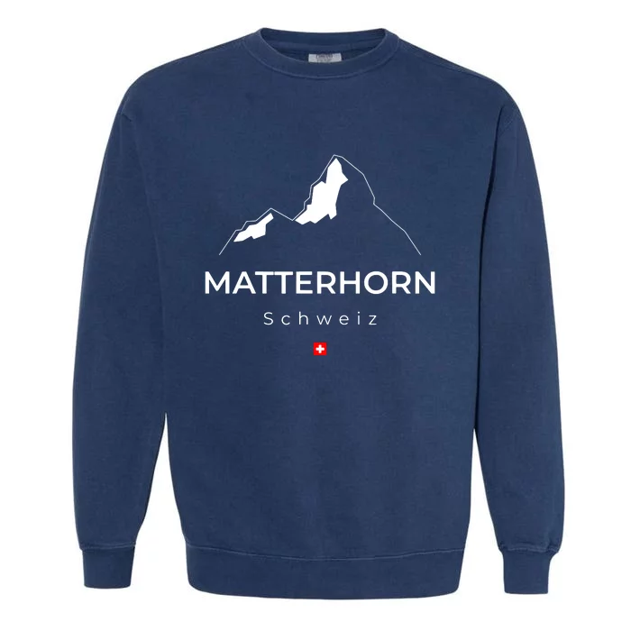 Matterhorn Switzerland Mountains Rockclimbing Hiking Garment-Dyed Sweatshirt