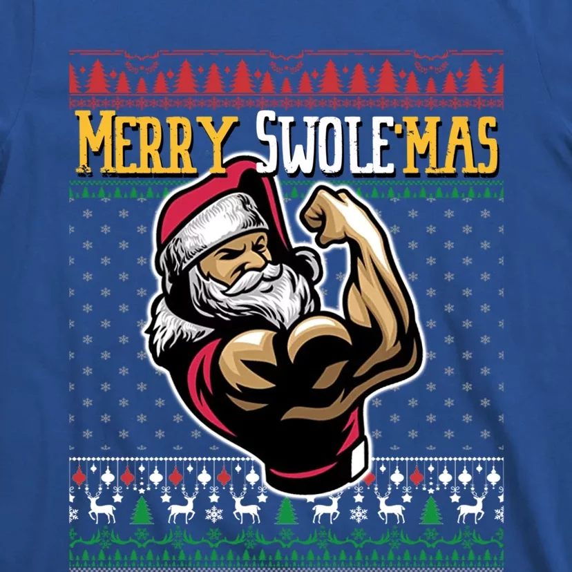 Merry Swole Mas Funny Christmas Gym And Work Out Santa Flexing Gift T-Shirt