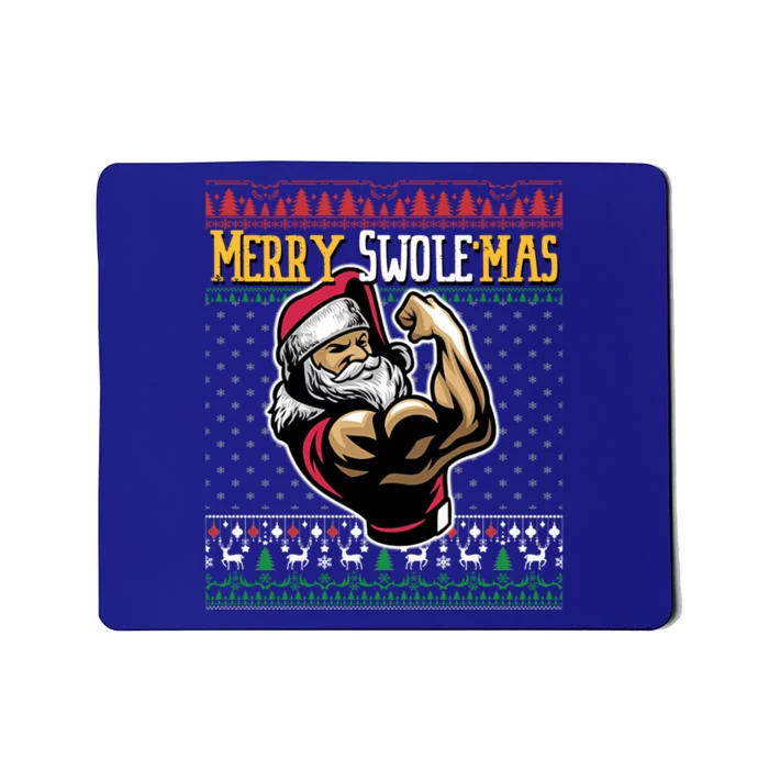 Merry Swole Mas Funny Christmas Gym And Work Out Santa Flexing Gift Mousepad