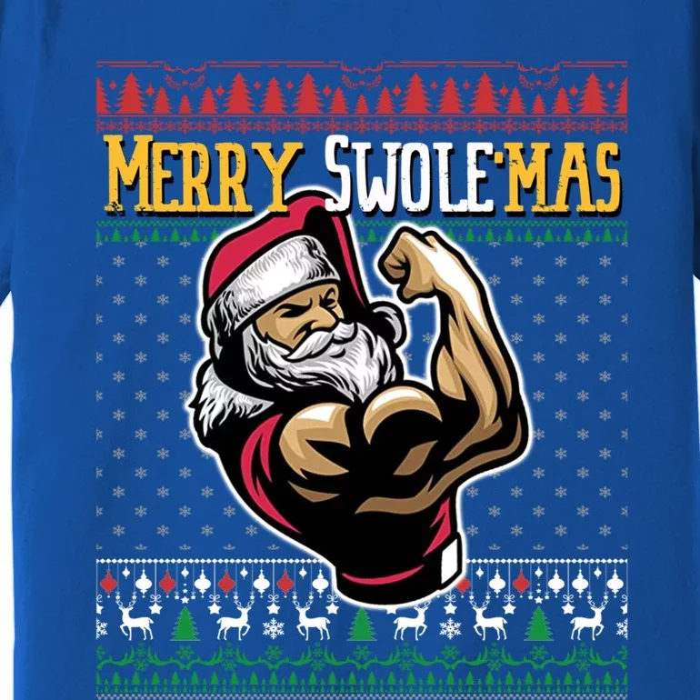 Merry Swole Mas Funny Christmas Gym And Work Out Santa Flexing Gift Premium T-Shirt