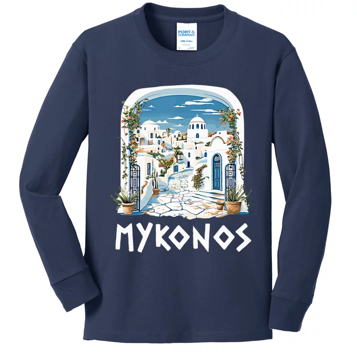 Mykonos Souvenir / Mykonos Greece / Mykonos Kids Long Sleeve Shirt