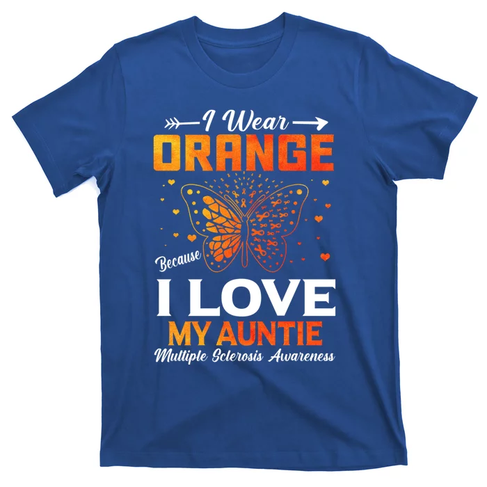 Multiple Sclerosis Ms Warrior I Wear Orange Auntie Gift T-Shirt