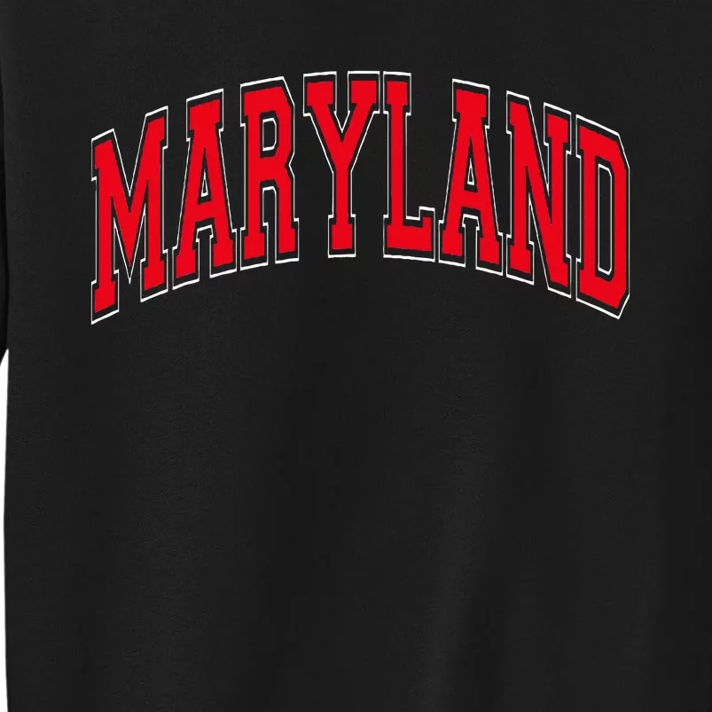 Maryland State Md Red Text Sweatshirt