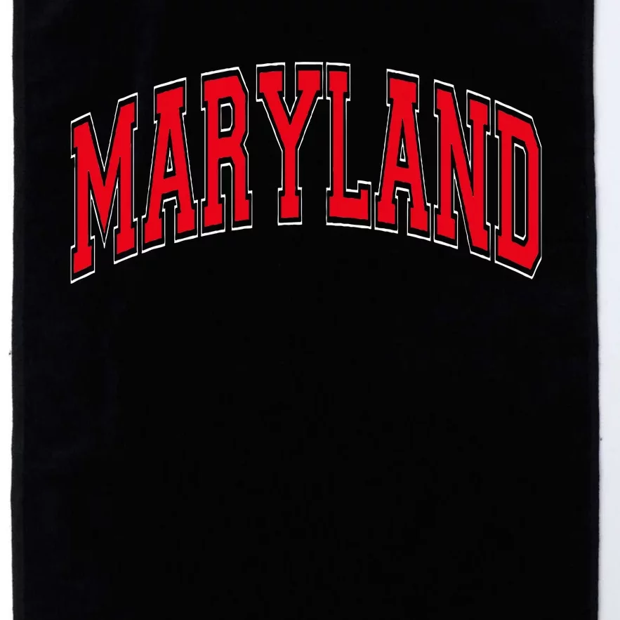 Maryland State Md Red Text Platinum Collection Golf Towel