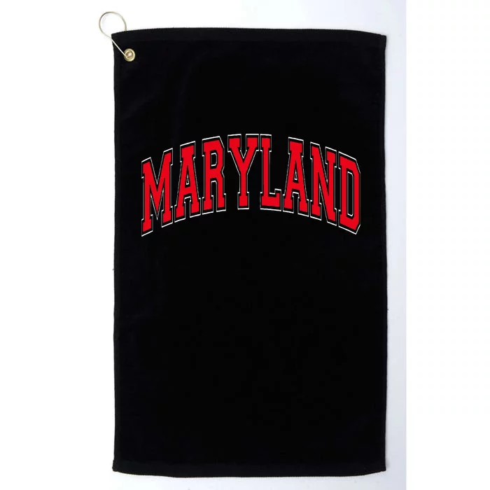 Maryland State Md Red Text Platinum Collection Golf Towel