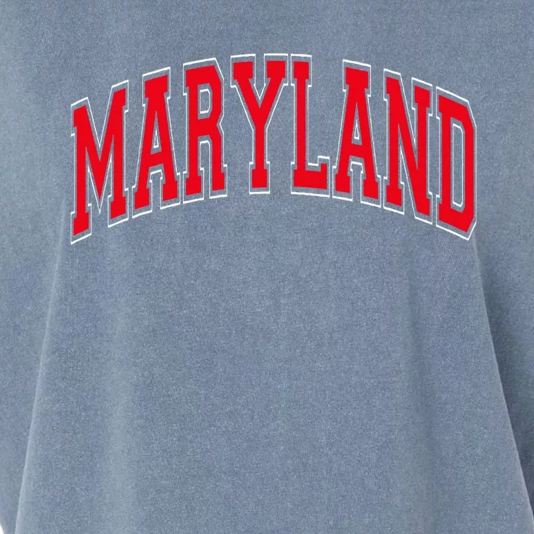 Maryland State Md Red Text Garment-Dyed Women's Muscle Tee