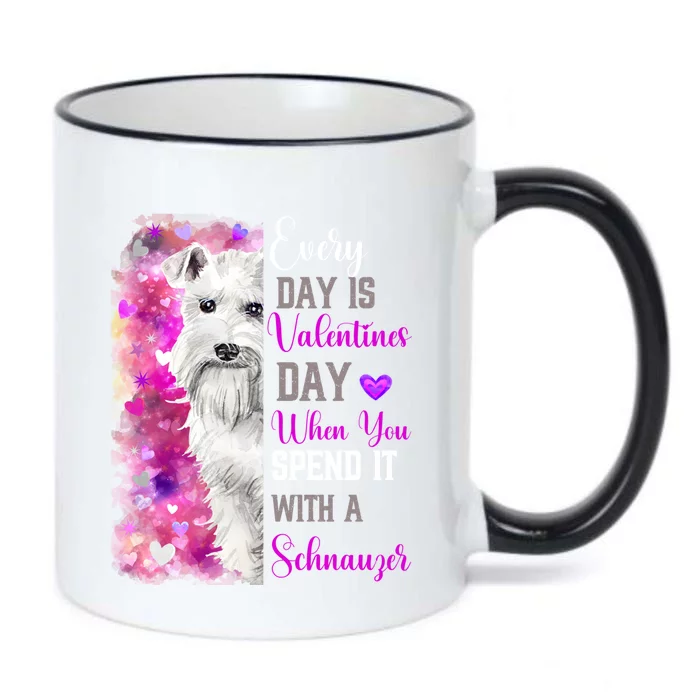 Miniature Schnauzer Mom Funny Valentines Day Dog Lovers Gift Black Color Changing Mug