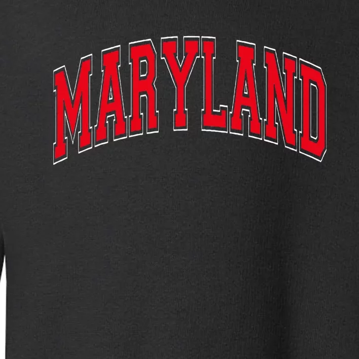 Maryland State Md Red Text Toddler Sweatshirt